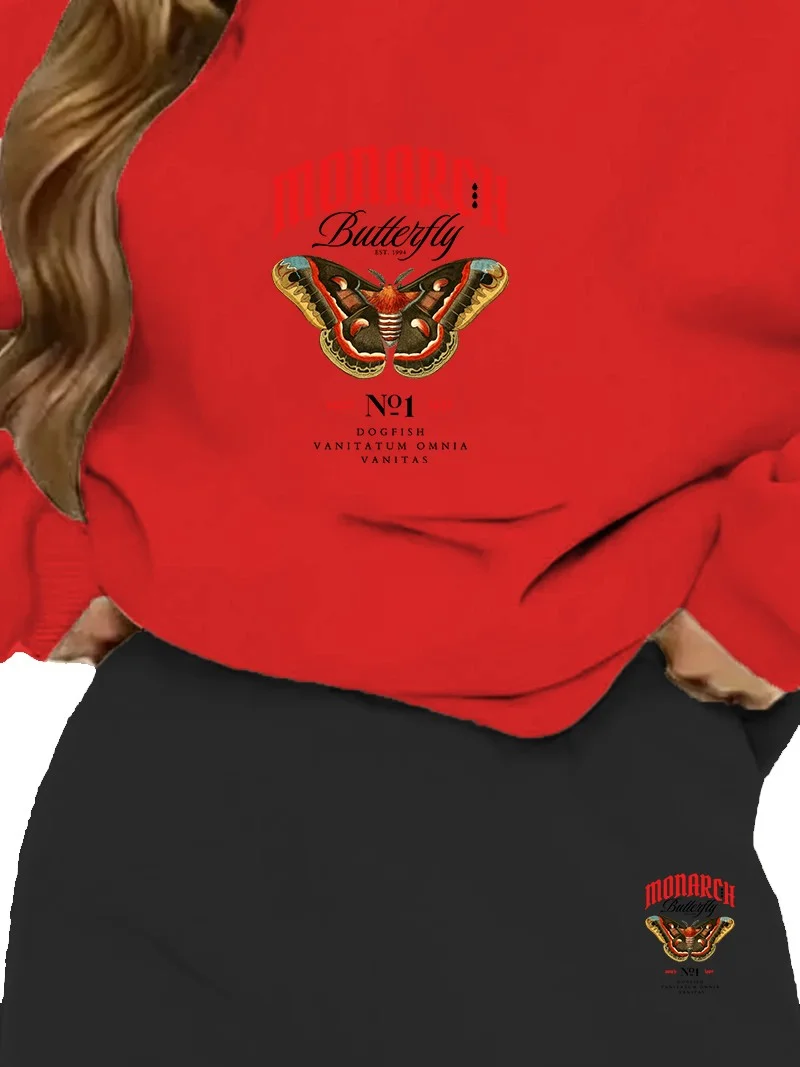دوغ فش Tracksuit Oversize Moneycomesınımhappy Printed Tracksuit,lover,couple Combination Red