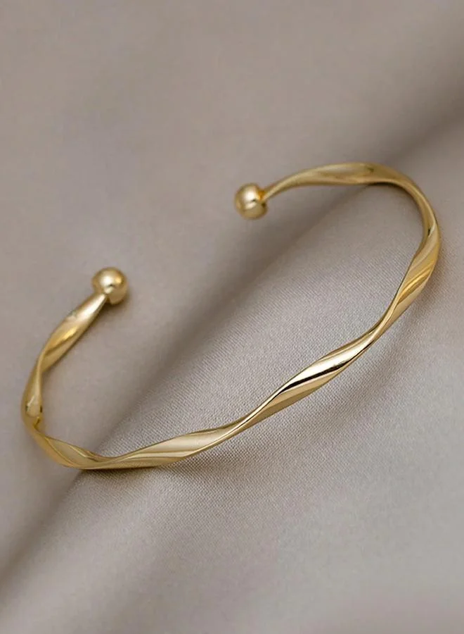 Take Two Gold Twisted Cuff Bangle