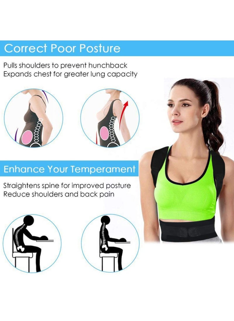 BTFMEI Thoracic Back Brace Posture Corrector - Magnetic Support for Neck Shoulder Upper and Lower Back Pain Relief - Perfect Posture Brace for Cervical Lumbar Spine - Fully Adjustable Belt (Black, XL)  - Image 3