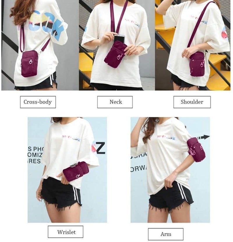 WATACHE Sports Armband Outdoor Sweat-Proof Running Armbag Cross-Body Shoulder Casual Wallet Purse Gym Fitness Cell Phone Bag Key Holder for iPhone13 Pro/ 12 Pro/Xs Max/Xr,Galaxy S10 Plus, P30 Pro (#14) - Image 4