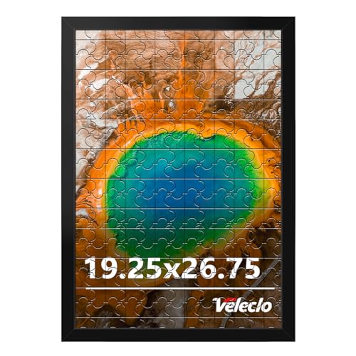 Veleclo 19.25x26.75 Picture Frame for Wall Display, 19.25x26.75 Black Picture Frame with Shatter Resistant Plexiglass, Stable and Sturdy Puzzle Frame for Wall Display, Handpicked Gift Collection - Image 1
