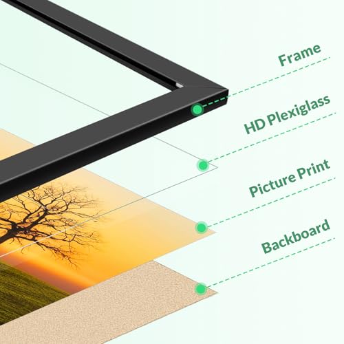 Veleclo 19.25x26.75 Picture Frame for Wall Display, 19.25x26.75 Black Picture Frame with Shatter Resistant Plexiglass, Stable and Sturdy Puzzle Frame for Wall Display, Handpicked Gift Collection - Image 2