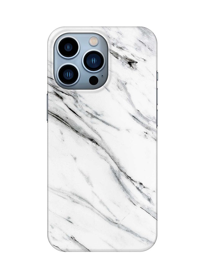 Case for Apple iPhone 14 Pro Slim Snap Classic Series Mobile Cover Hard PC Shield Matte Finish Print - Marble Print Grey White
