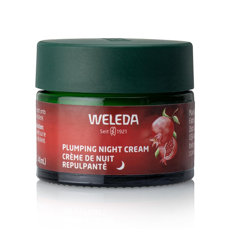 Weleda Face Care Plumping Night Cream, Plant Rich Moisturizer with Pomegranate and Maca Root Peptides - Image 1