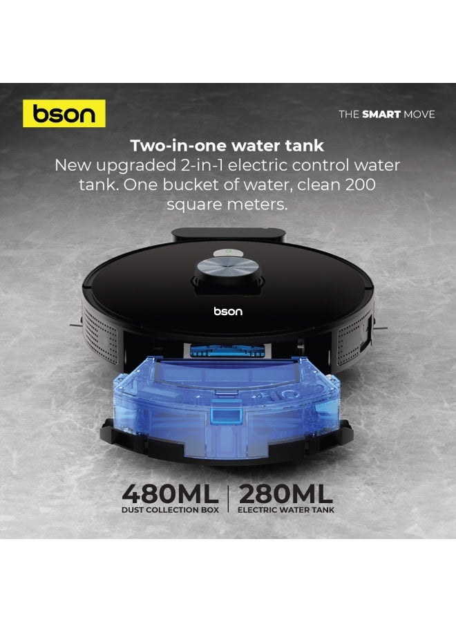 BSON Laser Intelligent Robot Vacuum Cleaner with 4500Pa Powerful Suction, 2 in 1 Robot Vacuum and Mop, Smart App Control, Automatic Charging Base, Voice Prompt, Smart Mapping for Home Cleaning Carpets - Image 4
