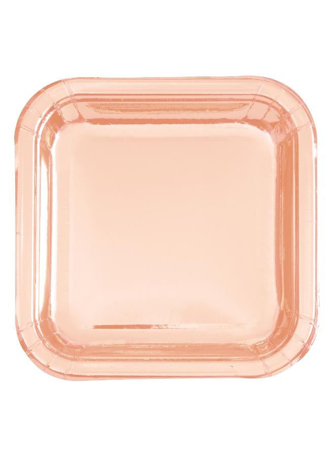 Unique Foil Rose Gold Square Small Plates - Image 2