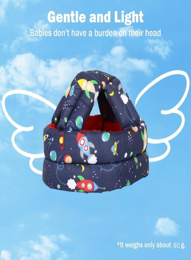 MELVIS Baby Safety Helmet for Crawling & Walking | Soft Cushion Head Protector Helmet for Toddlers 6 Months-2 Years | Adjustable Infant Head Guard - Multi Printed Dark Blue - Image 5