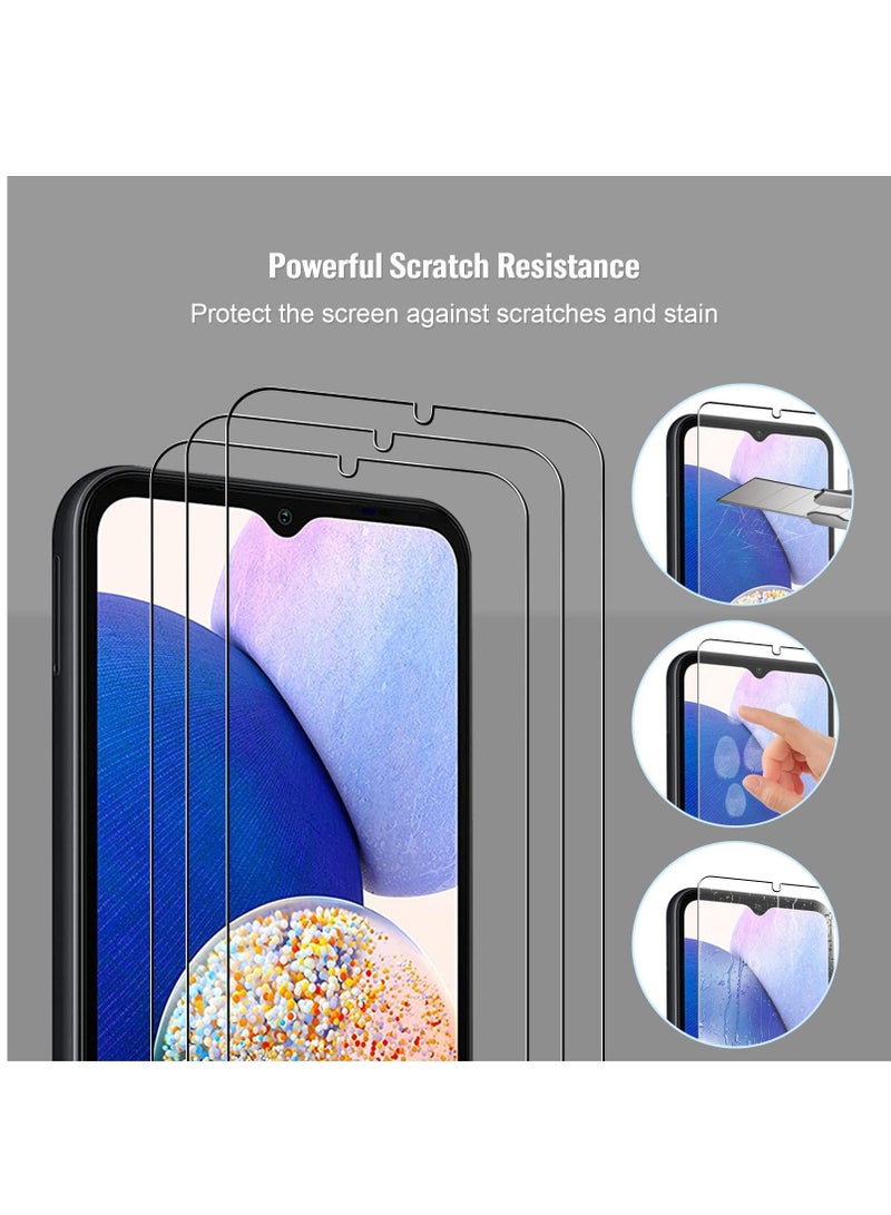 BORTONY Galaxy A14 Screen Protector Film Easy Bubble Free Installation HD Clarity Anti Scratch Full Coverage Tempered Glass for Samsung Galaxy A14 4G/5G 3 Pack - Image 3