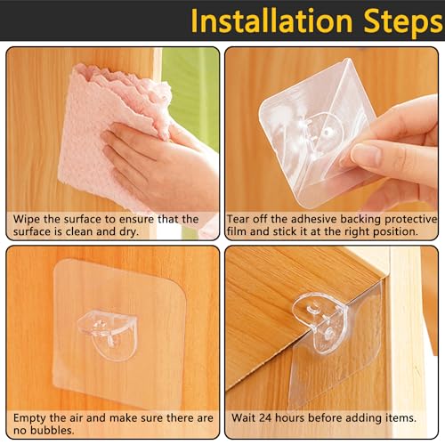 LonlyEagle 20 Pieces Plastic Shelf Support Peg,Self Adhesive Bracket,Partition Pin for Furniture Kitchen Cabinet Book Shelves Closet Brackets Clapboard Layer - Image 4