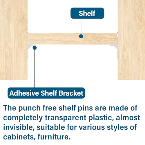 LonlyEagle 20 Pieces Plastic Shelf Support Peg,Self Adhesive Bracket,Partition Pin for Furniture Kitchen Cabinet Book Shelves Closet Brackets Clapboard Layer - Image 3