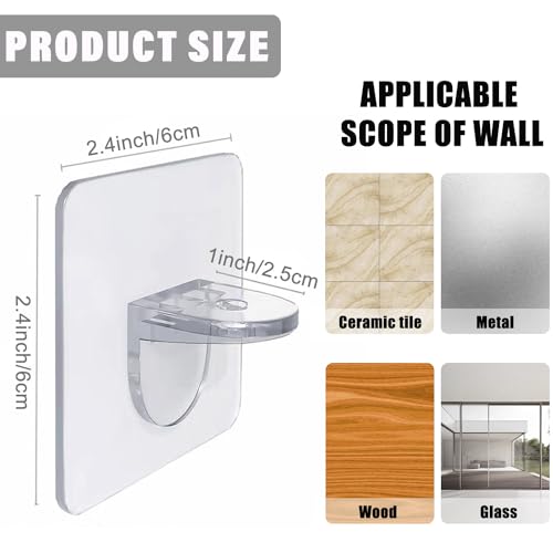 LonlyEagle 20 Pieces Plastic Shelf Support Peg,Self Adhesive Bracket,Partition Pin for Furniture Kitchen Cabinet Book Shelves Closet Brackets Clapboard Layer - Image 2