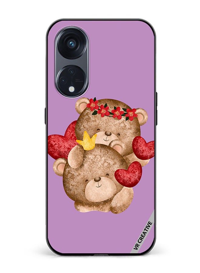 VR CREATIVE Protective Case Cover For Oppo Reno8 T 5G Bear Love Design Multicolour - Image 1