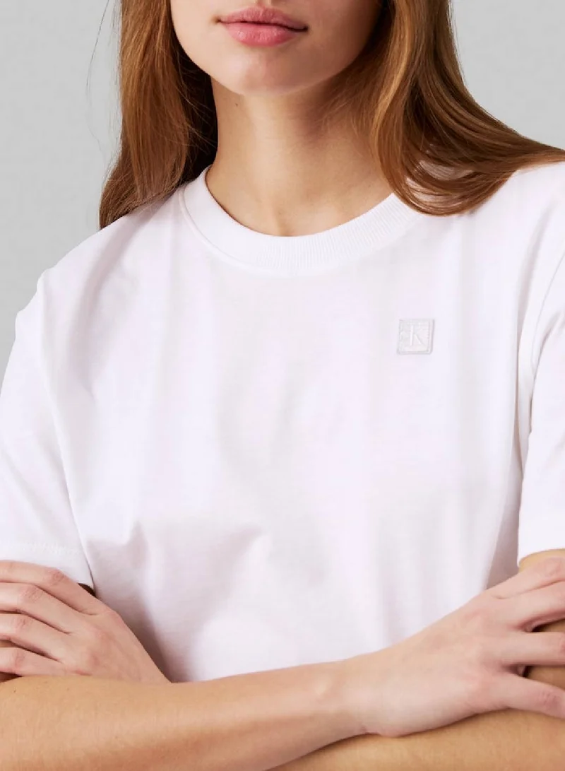 Calvin Klein Jeans Women's Cotton Badge T-Shirt -  cotton jersey, White