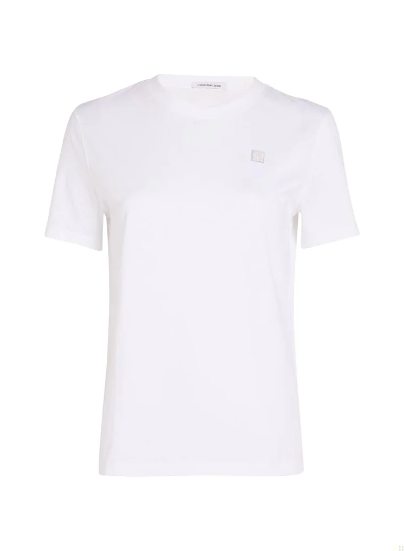Calvin Klein Jeans Women's Cotton Badge T-Shirt -  cotton jersey, White