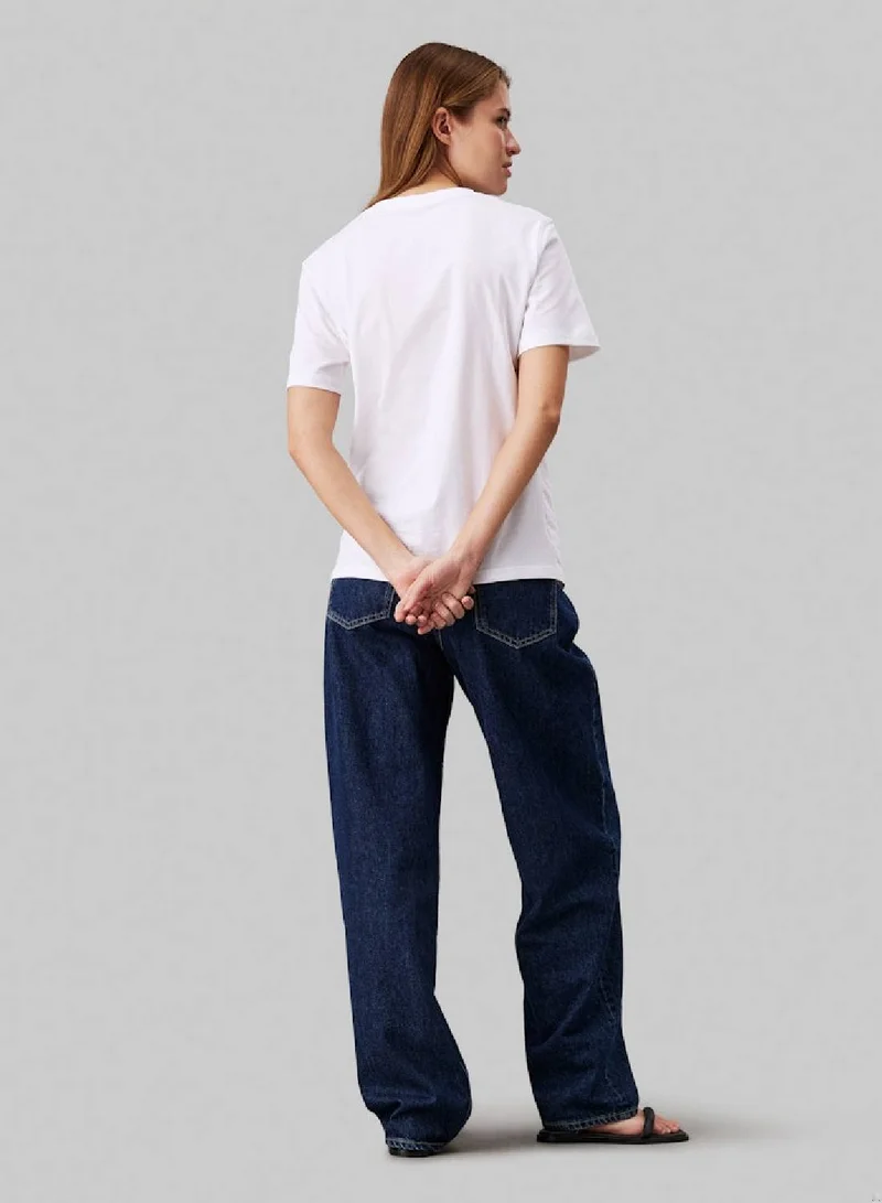 Calvin Klein Jeans Women's Cotton Badge T-Shirt -  cotton jersey, White