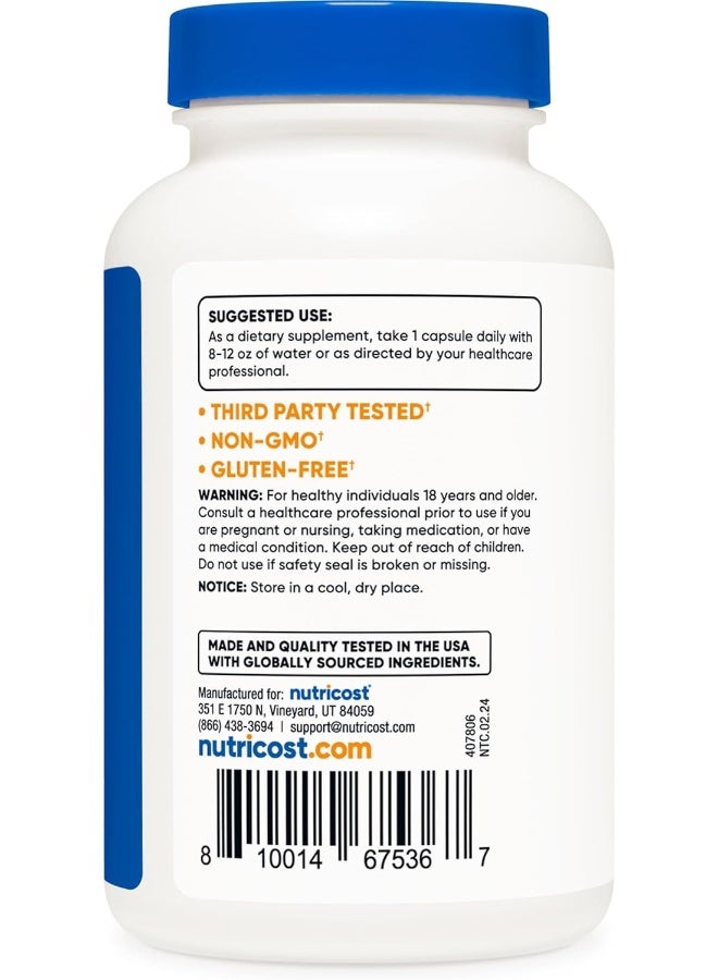 Nutricost N-Acetyl L-Cysteine 600Mg, 120 Veggie Capsules - Non-Gmo, Gluten Free, Vegetable Caps - Image 4