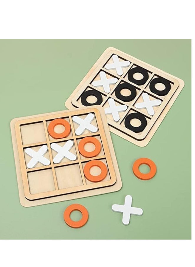 إي سي في في لعبة طاولة تيك تاك تو الخشبية من ECVV، لعبة طاولة XO، لعبة ألغاز أطفال كلاسيكية للعائلة، ألعاب تعليمية، (3 قطع متنوعة) - Image 5