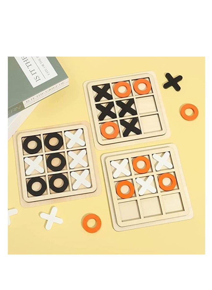 إي سي في في لعبة طاولة تيك تاك تو الخشبية من ECVV، لعبة طاولة XO، لعبة ألغاز أطفال كلاسيكية للعائلة، ألعاب تعليمية، (3 قطع متنوعة) - Image 3