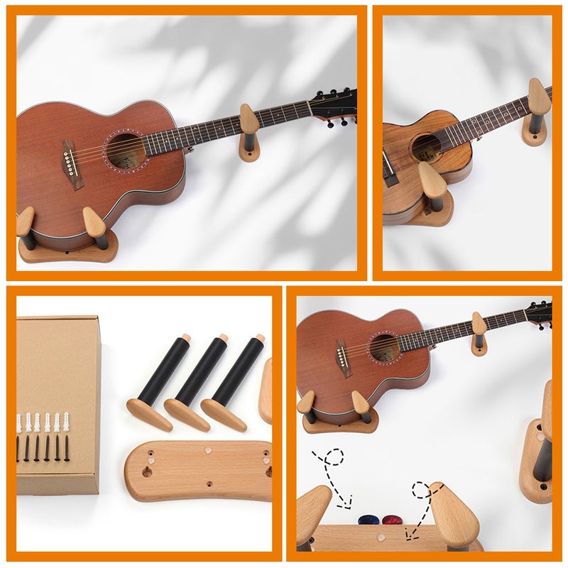 🎸 دعامة جدار للغيتار بتصميم خشبي قوي مع تعليق مائل - Image 5