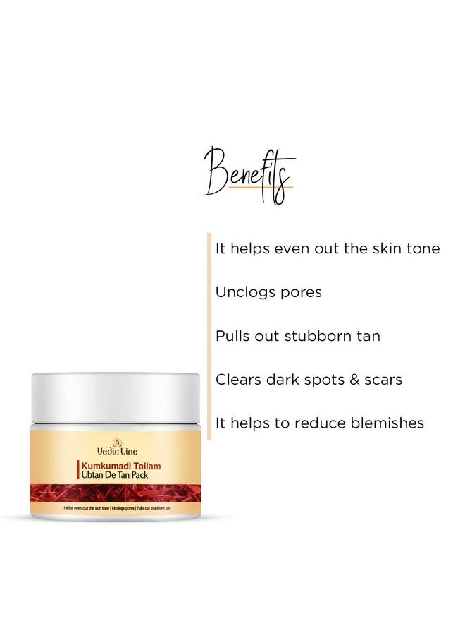 Vedic Line - Vedicline Kumkumadi Tailam De Tan Ubtan Fades Tan Blemishes & Pigmentation With Sesame Seed Oil And Aloe Barbadensis Leaf Juice For Dewy Glow Skin 100Ml - Image 1