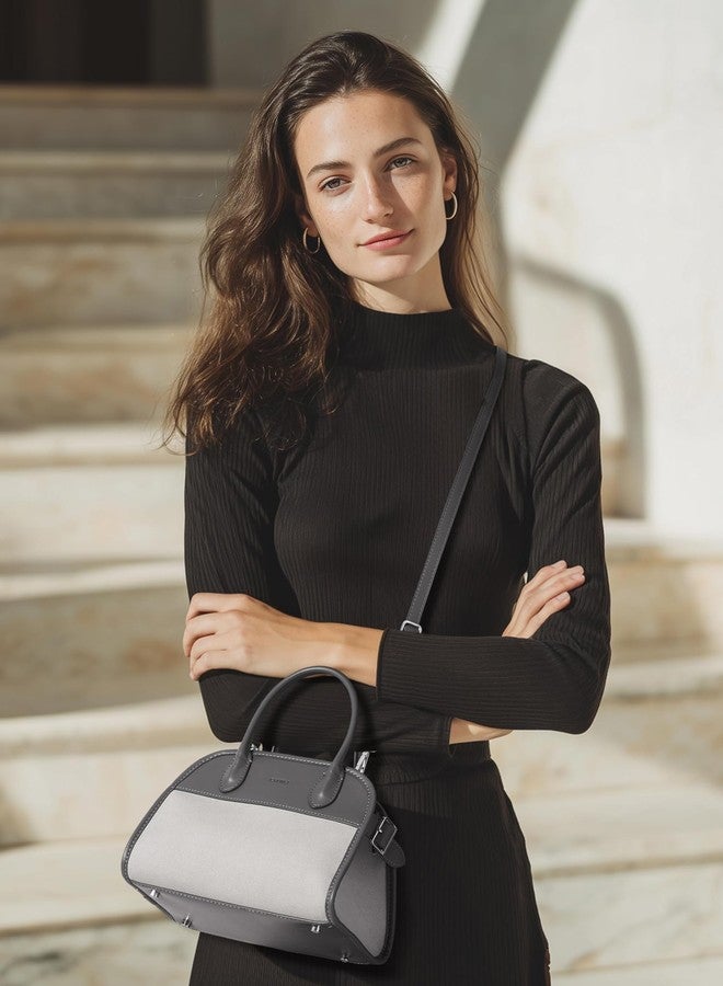 CHUNLI PU Leather Satchel Bag for Women, Fashion Top Handle Bags Zipper, Crossbody Purse for Casual Traveling Work Business - Image 2