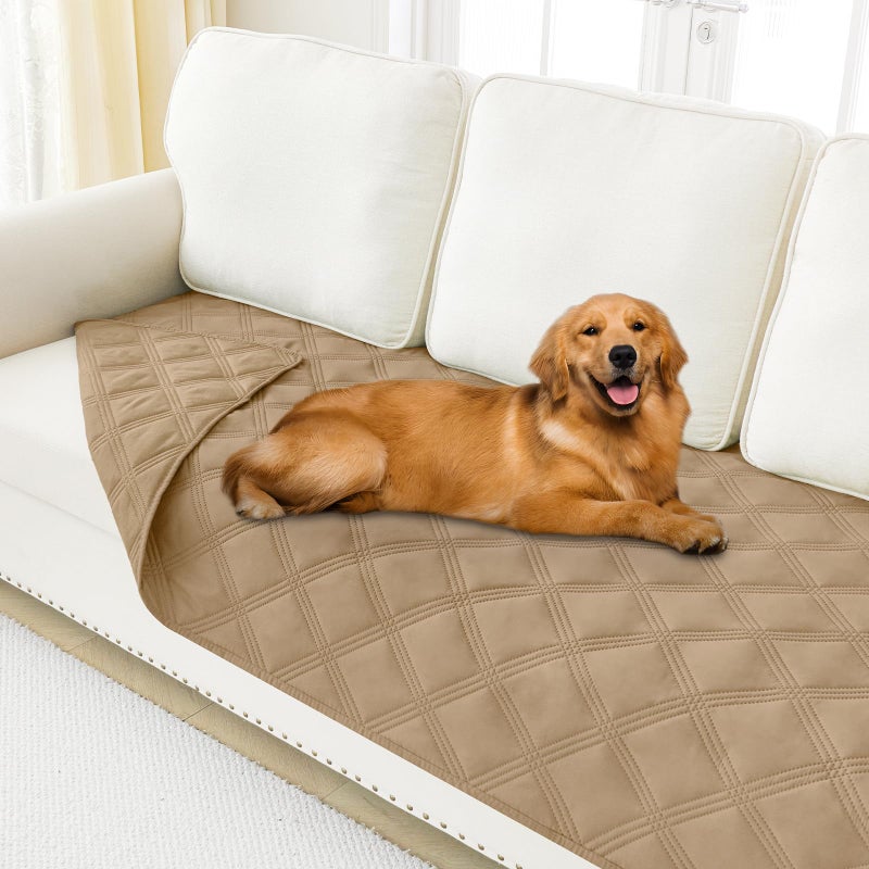 Smiry Waterproof Dog Bed Cover Blanket 30x70, Soft Reversible Pet Blanket, Washable Leakproof Cats Dogs Couch Cover for Sofa, Couch, Furniture, Camel/Camel - Image 1