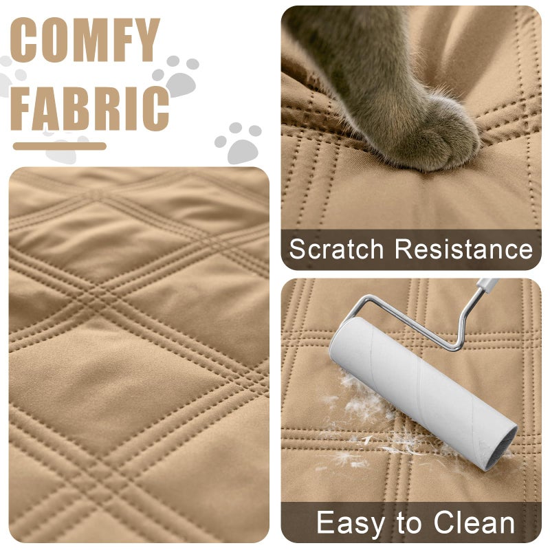 Smiry Waterproof Dog Bed Cover Blanket 30x70, Soft Reversible Pet Blanket, Washable Leakproof Cats Dogs Couch Cover for Sofa, Couch, Furniture, Camel/Camel - Image 4