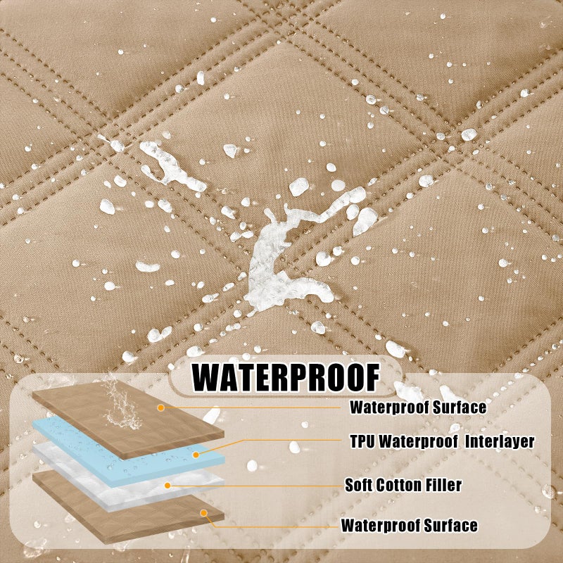Smiry Waterproof Dog Bed Cover Blanket 30x70, Soft Reversible Pet Blanket, Washable Leakproof Cats Dogs Couch Cover for Sofa, Couch, Furniture, Camel/Camel - Image 2