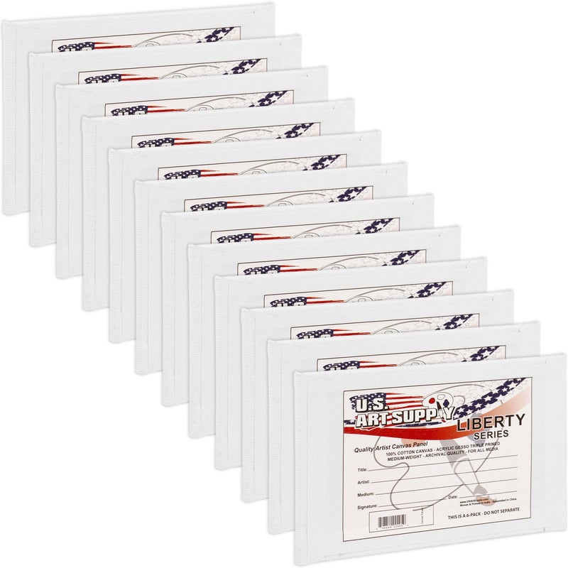 US Art Supply 3 X 5 inch Professional Artist Quality Acid Free Canvas Panel Boards for Painting 12Pack 1 Full Case of 12 Single Canvas Board Panels