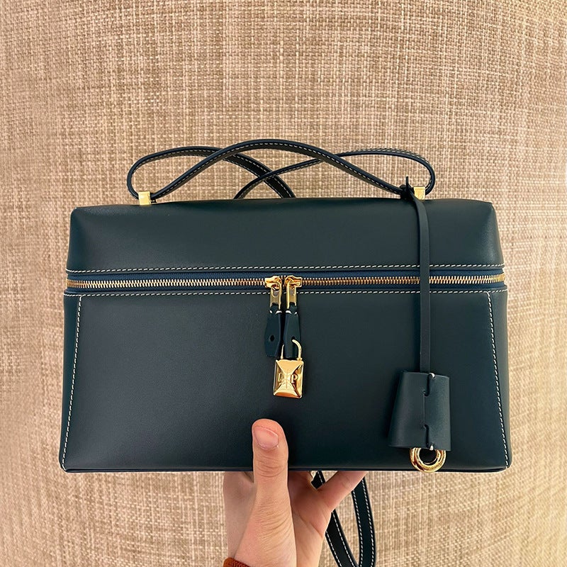 Explosive Extabag Lunch Box Bag Lp27 Vintage Cowhide Box Bag Epso Leather Portable Large Capacity Shoulder Bag - Image 1