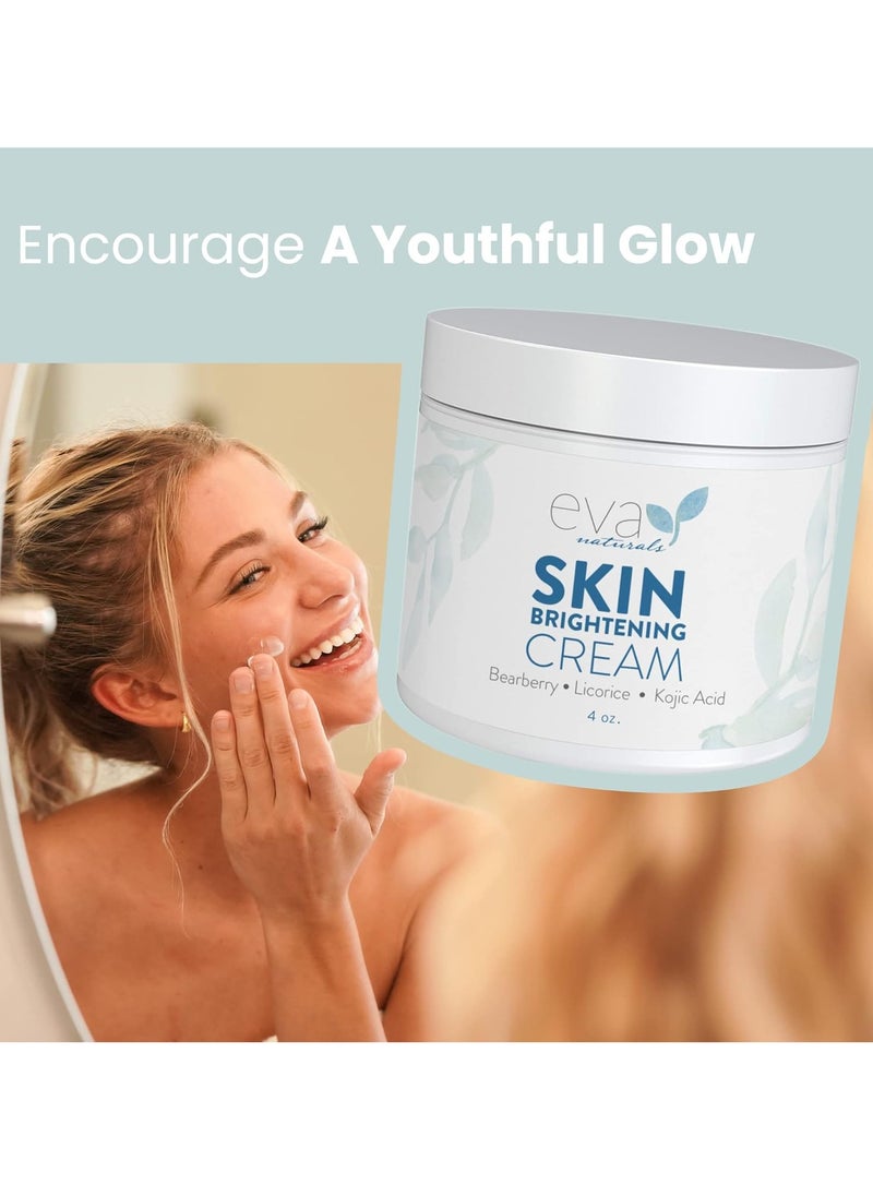 Eva Naturals - Eva Naturals Skin Enhancing Cream (4 oz) - Brightness & Tone Improvement Complex for Face - Encourages Collagen Production - With Bearberry, Licorice, Kojic Acid - Image 1