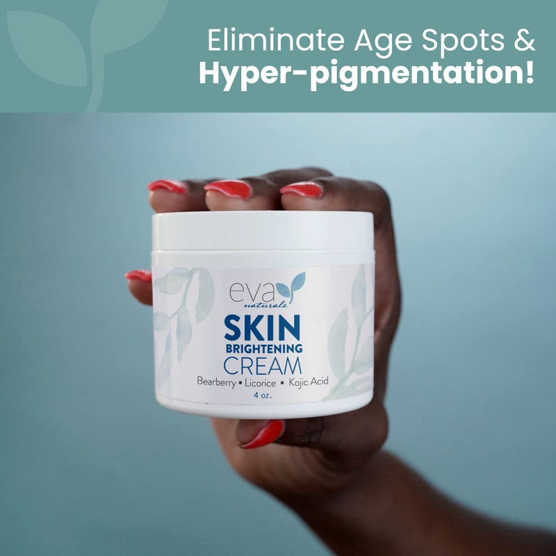 Eva Naturals Kojic Acid Skin Enhancing Cream â€“ Face Moisturizer w/Licorice, Bearberry, Vitamin C, CoQ10 & Alpha Lipoic Acid for Dark Spots, Uneven Tone, Wrinkles, Whitening & Skin Brightening (4oz) - Image 4