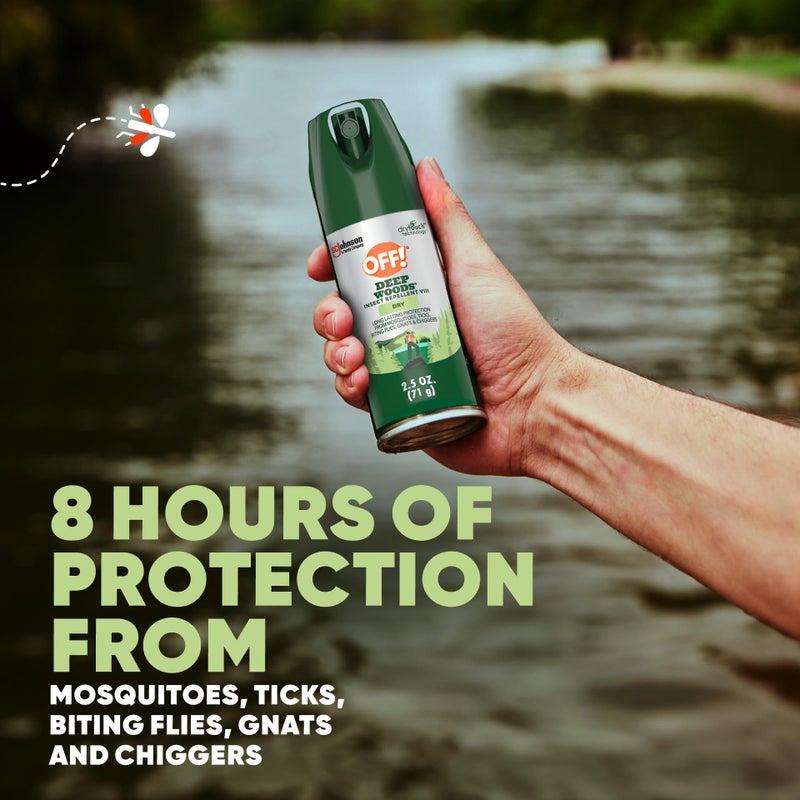 OFF! Deep Woods Insect Repellent Aerosol, Dry, Non-Greasy Formula, Bug Spray with Long Lasting Protection from Mosquitoes, 2.5 oz (Pack of 12) - Image 2