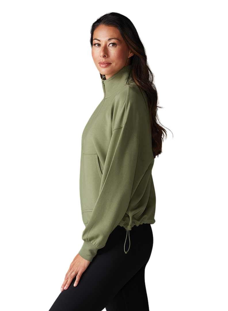 TAVI COZY HALF ZIP LIGHT OLIVE  - Image 2