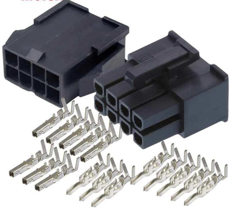 Molex 8-Pin Black Connector Pitch 4.20mm.0165" w/18-24 AWG Pin Mini-Fit Jr - Image 1
