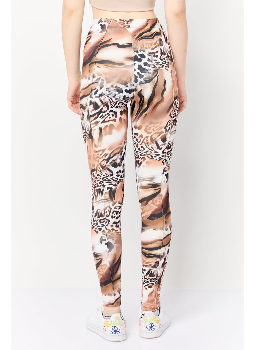 GUESS Women Full Length Animal Print Leggings, Multicolor  - Image 4