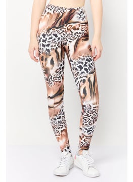 GUESS Women Full Length Animal Print Leggings, Multicolor  - Image 1