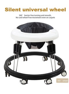 Gonice Baby Walker, Baby Walker Foldable Adjustable Height,Multi-Function Anti-Rollover Toddler Walker,Suitable for All terrains for Baby Boys and Baby Girls 6-18Months 9 Heights Adjustable (Black)  - Image 5