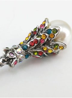 Yueton Pack of 2 Vintage Rhinestone Pearl Hair Stick Vintage Hair Chopsticks Hairpin Chignon Pin (Pink+Colorful)  - Image 5
