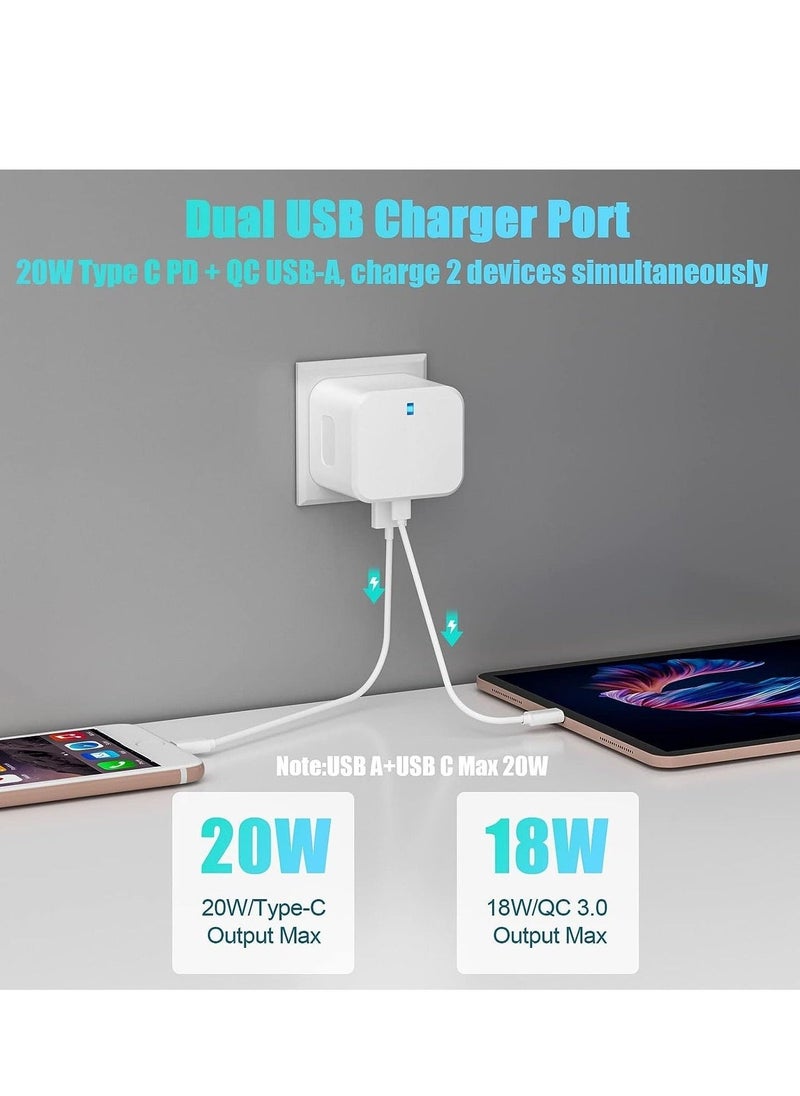 BGM USB C Charger, 20W Fast Charge Wall Plug, 2 Ports PD&QC 3.0 Fast Charger Plug Compatible for iPhone 13/13 Pro 12/12 Pro/12 Pro Max/11/XS/XR, iPad, Galaxy, Huawei etc  - Image 3