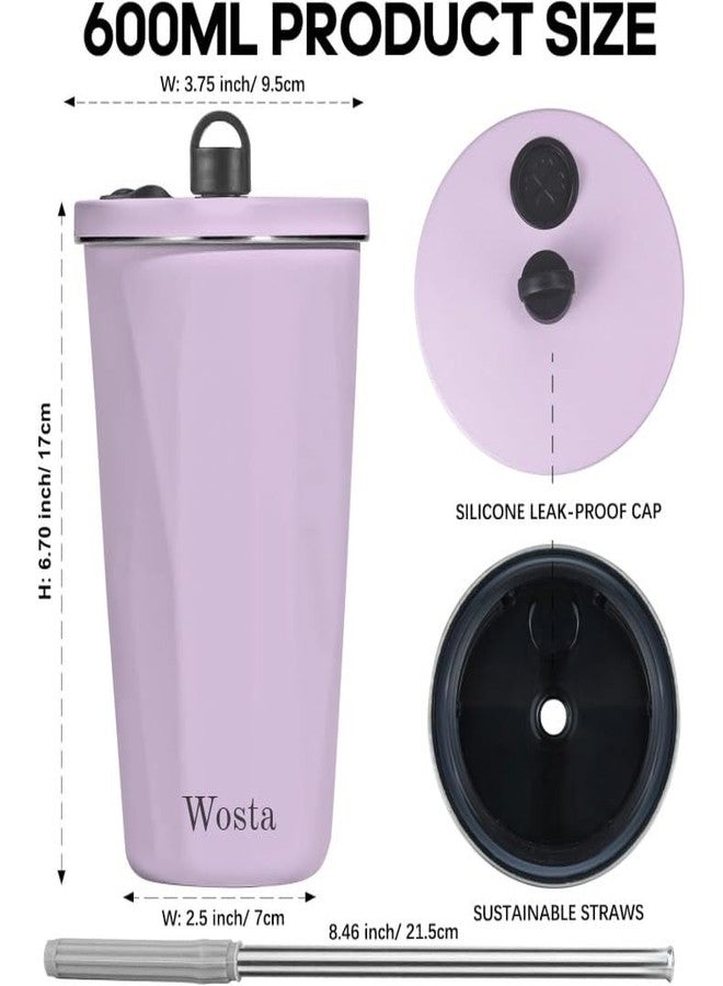 Wosta 600ML Tumbler with Lid and Retractable Straw | Stainless Steel Water Tumbler Sipper Insulated Hot and Cold with Leak Proof Cup Coffee Mug Cupholder for Gym Office Travelling. (Yellow Gradient) - Image 2