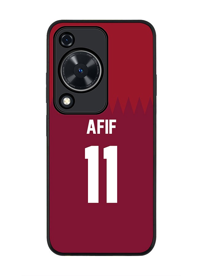 Stylizedd Rugged Black edge case for Huawei nova Y72 / Huawei Enjoy 70 4G, Slim fit Flexible Anti Drop Thin Cover - Football Team - Qatar, Player Name - Afif - Image 1