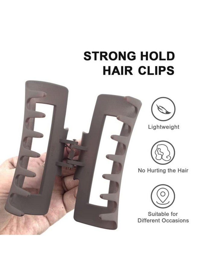 DN Creation Plastic Rectangle Hair Claw Matte Solid Color, Non-Slip Catch Hair Clips Jumbo Hair Styling Accessories - Assorted Color (Pack of 4) - Image 4