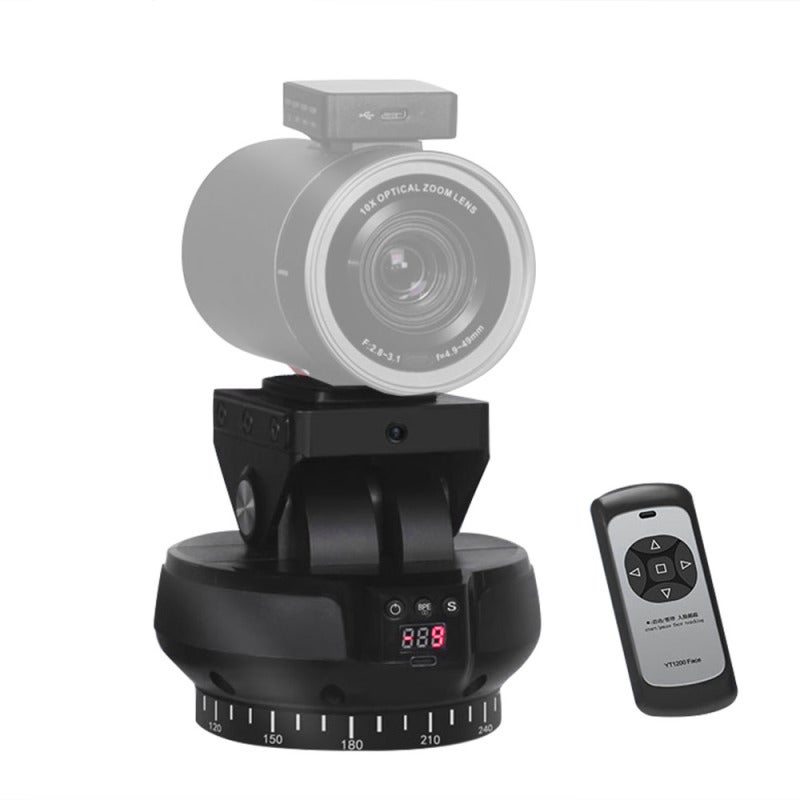 ANDOER YT1200 Face Motorized Pan Tilt Head 2-axis Panoramic Head AI Smart Face Tracking 360° Rotation Panoramic Tripod Head Wireless Remote Control 9 Levels Adjustable Speed 1kg Load Capacity with - Image 1