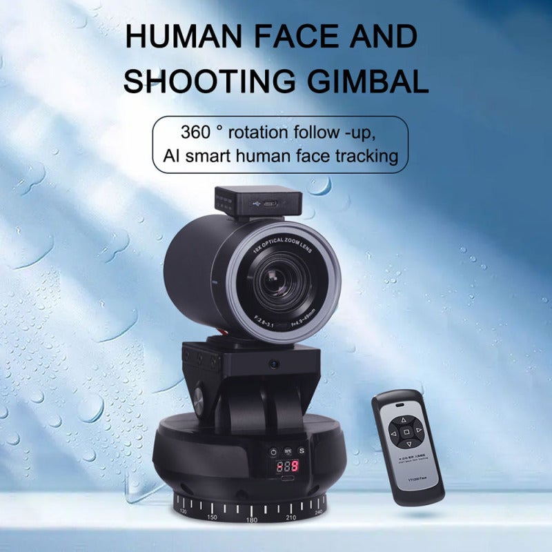 ANDOER YT1200 Face Motorized Pan Tilt Head 2-axis Panoramic Head AI Smart Face Tracking 360° Rotation Panoramic Tripod Head Wireless Remote Control 9 Levels Adjustable Speed 1kg Load Capacity with - Image 3