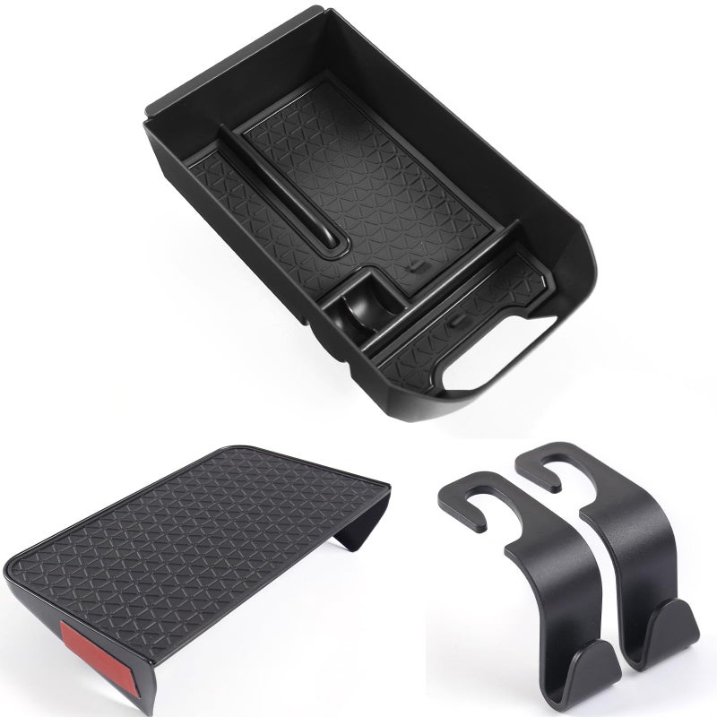 YAKANEY 4 PCS for RAV4 Center Console Organizer Tray, Armrest Storage Box for Toyota RAV4 2025 2024 2023 2022 2021 2020 2019 Prime Insert Secondary Box, Must Have Interior Accessory- Black - Image 1