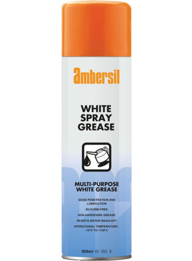امبيرسيل AMBERSIL WHITE SPRAY GREASE MULTI-PURPOSE WHITE GREASE 500ML شحم أبيض متعدد الاستخدامات - Image 1