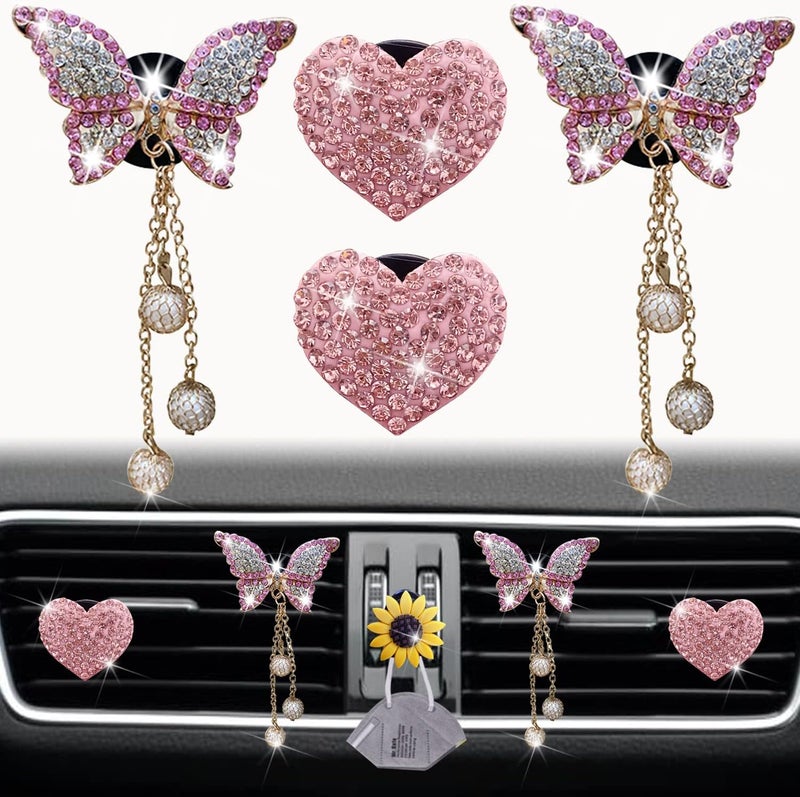 Jowxsx Bling Heart & Butterfly Car Air Fresheners - Image 1