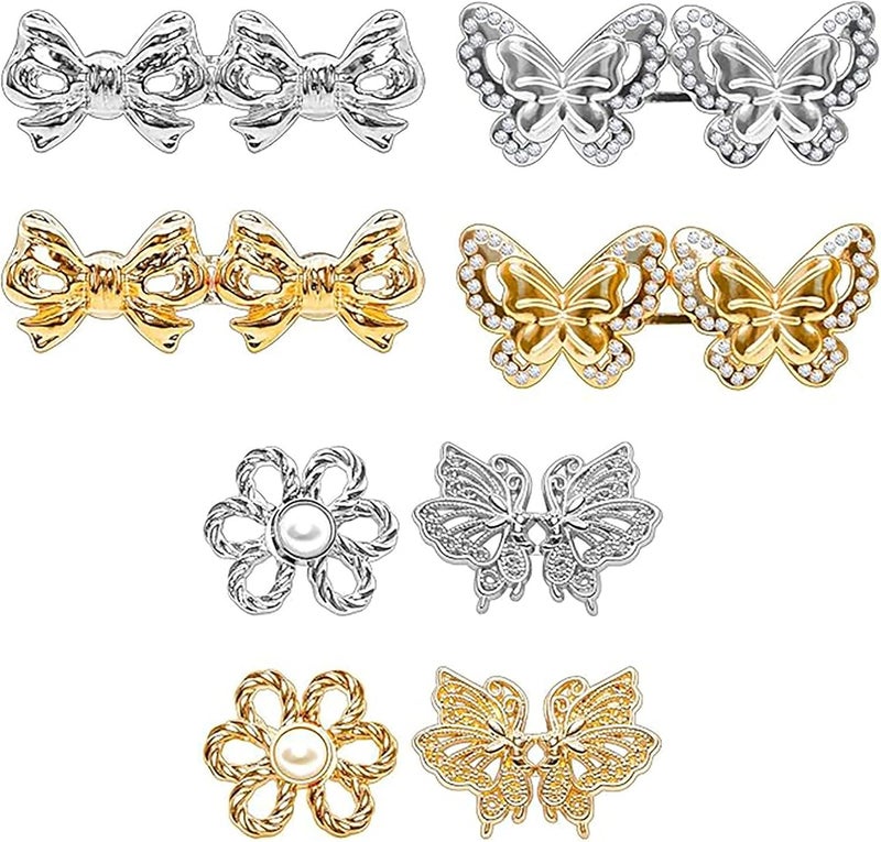 8Pieces Adjustable Metal Waist Button Tighteners Pants Tighteners Buckles Without Sewing for Jeans Trousers Stretchable Waistband Clip for Jeans - Image 5