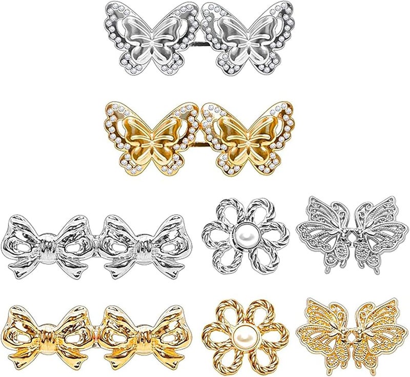 8Pieces Adjustable Metal Waist Button Tighteners Pants Tighteners Buckles Without Sewing for Jeans Trousers Stretchable Waistband Clip for Jeans - Image 4